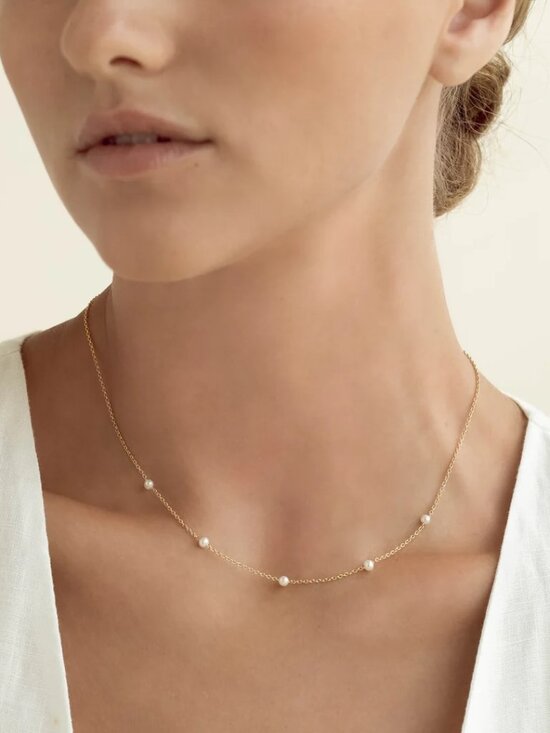 Linjer Jewelry - Linjer Pearl Station Necklace - Adara (like new)